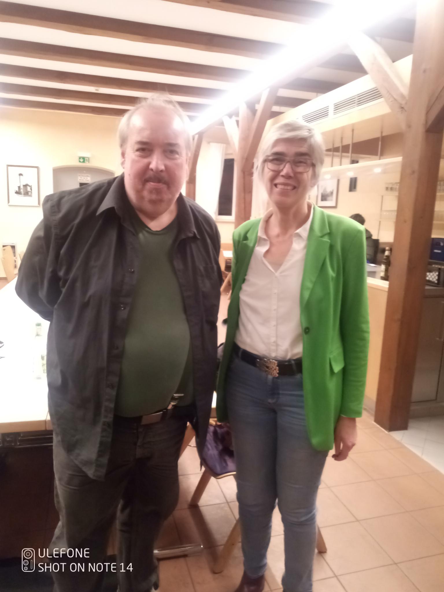 Jutta Paulus zu Besuch in Rüchersdorf mit Kreisvorstand Werner Koch